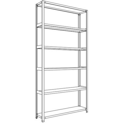 日本ファイリング NF 軽量開放棚 中棚ボルトレスタイプW1200D300H2400F6 LA84K-16 1台 135-5477（直送品）