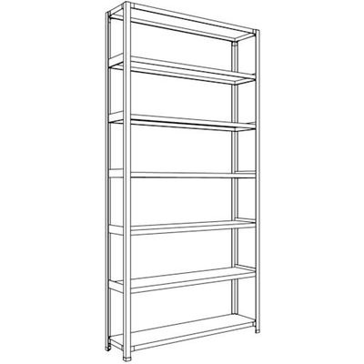 日本ファイリング NF 軽量開放棚 中棚ボルトレスタイプW1200D300H2400F7 LA84K-17 1台 135-2365（直送品）