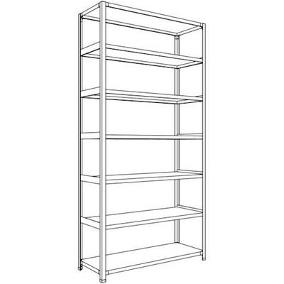 日本ファイリング NF 軽量開放棚 中棚ボルトレスタイプW1200D450H2400F7 LA84S-17 1台 135-2370（直送品）