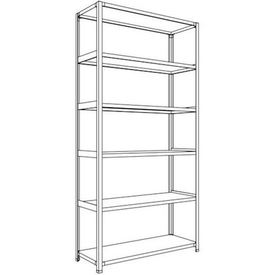 日本ファイリング NF 軽量開放棚 中棚ボルトレスタイプW1200D450H2400F6 LA84S-16 1台 135-7083（直送品）