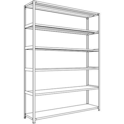 日本ファイリング NF 軽量開放棚 中棚ボルトレスタイプW1800D450H2400F6 LA86S-16 1台 135-7117（直送品）