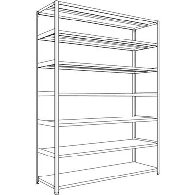 日本ファイリング NF 軽量開放棚 中棚ボルトレスタイプW1800D600H2400F7 LA86L-17 1台 136-1775（直送品）