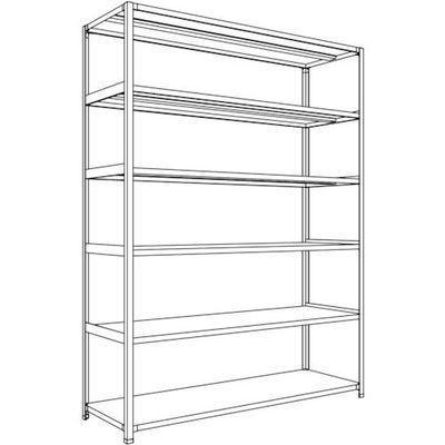 日本ファイリング NF 軽量開放棚 中棚ボルトレスタイプW1800D600H2400F6 LA86L-16 1台 135-3919（直送品）