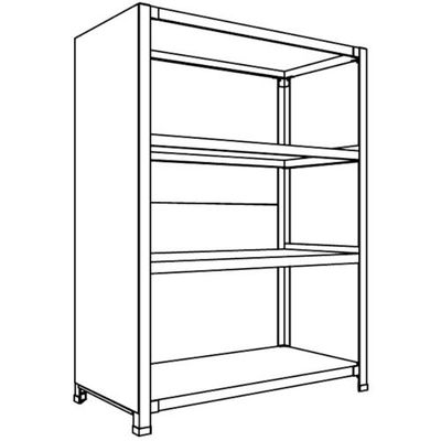 日本ファイリング NF 背板・側板付軽量物品棚W900D450H1200F4 LA43S-24 1台 135-2348（直送品）