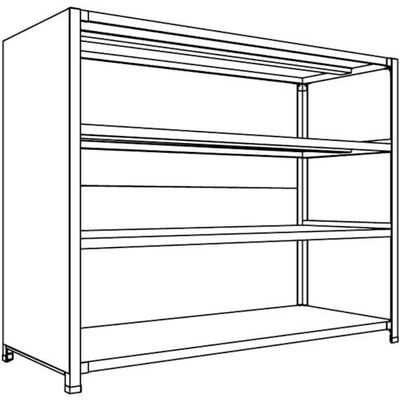 日本ファイリング NF 背板・側板付軽量物品棚W1500D600H1200F4 LA45L-24 1台 135-3872（直送品）