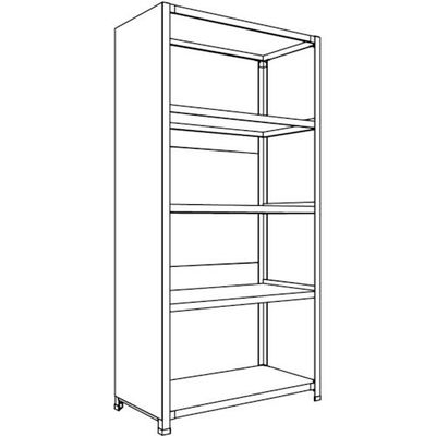 日本ファイリング NF 背板・側板付軽量物品棚W900D450H1800F5 LA63S-25 1台 136-0234（直送品）