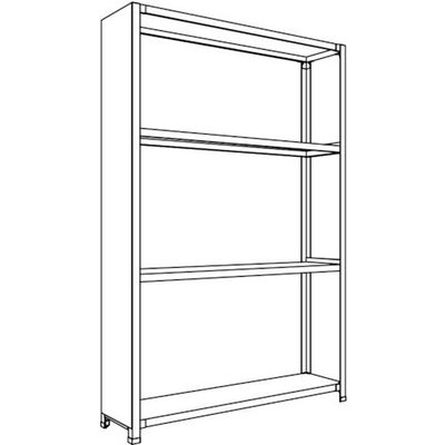 日本ファイリング NF 背板・側板付軽量物品棚W1200D300H1800F4 LA64K-24 1台 136-1825（直送品）