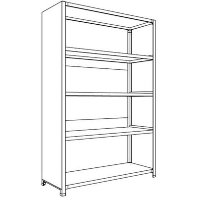 日本ファイリング NF 背板・側板付軽量物品棚W1200D450H1800F5 LA64S-25 1台 135-2351（直送品）