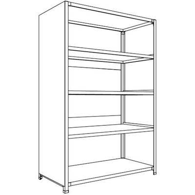 日本ファイリング NF 背板・側板付軽量物品棚W1200D600H1800F5 LA64L-25 1台 135-3965（直送品）