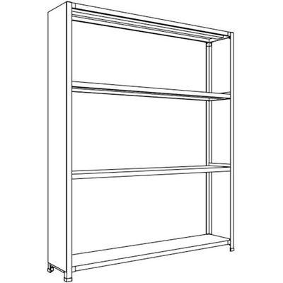 日本ファイリング NF 背板・側板付軽量物品棚W1500D300H1800F4 LA65K-24 1台 136-1846（直送品）