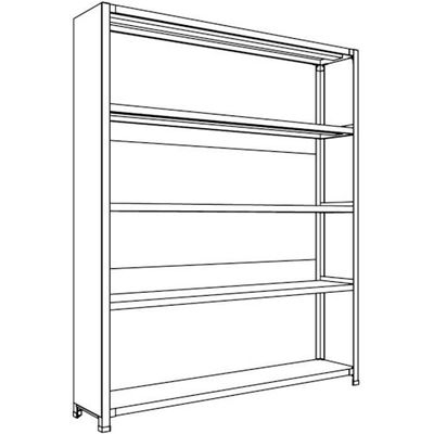 日本ファイリング NF 背板・側板付軽量物品棚W1500D300H1800F5 LA65K-25 1台 136-1840（直送品）