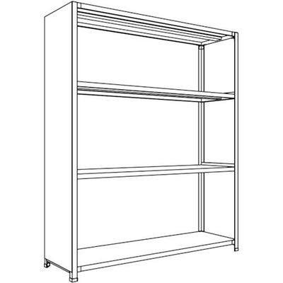 日本ファイリング NF 背板・側板付軽量物品棚W1500D450H1800F4 LA65S-24 1台 135-5453（直送品）