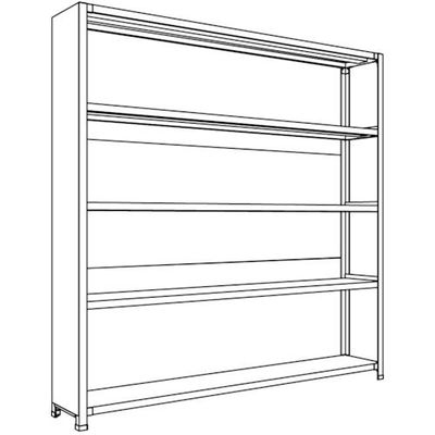 日本ファイリング NF 背板・側板付軽量物品棚W1800D300H1800F5 LA66K-25 1台 136-3354（直送品）