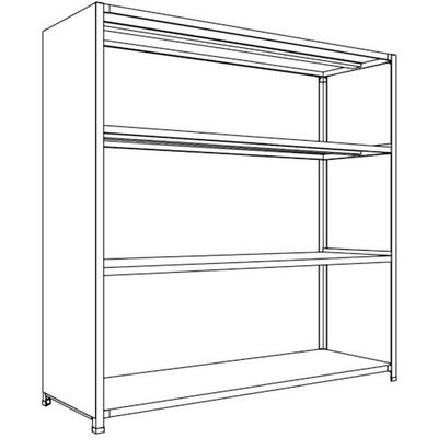 日本ファイリング NF 背板・側板付軽量物品棚W1800D600H1800F4 LA66L-24 1台 135-5537（直送品）