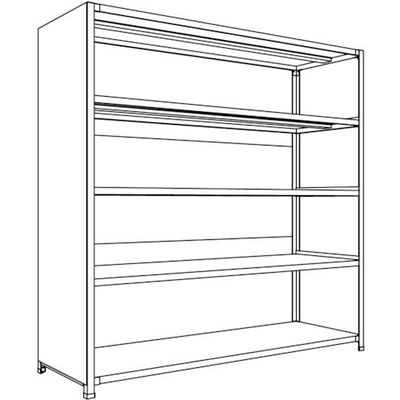 日本ファイリング NF 背板・側板付軽量物品棚W1800D600H1800F5 LA66L-25 1台 135-3949（直送品）