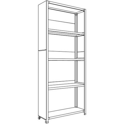 日本ファイリング NF 背板・側板付軽量物品棚W900D300H2100F5 LA73K-25 1台 135-5442（直送品）