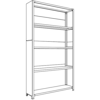 日本ファイリング NF 背板・側板付軽量物品棚W1200D300H2100F5 LA74K-25 1台 135-7084（直送品）