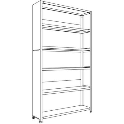 日本ファイリング NF 背板・側板付軽量物品棚W1200D300H2100F6 LA74K-26 1台 136-1810（直送品）