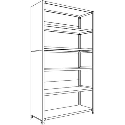 日本ファイリング NF 背板・側板付軽量物品棚W1200D450H2100F6 LA74S-26 1台 135-2381（直送品）