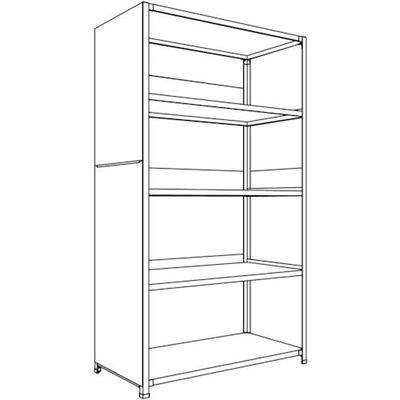 日本ファイリング NF 背板・側板付軽量物品棚W1200D600H2100F5 LA74L-25 1台 135-8665（直送品）