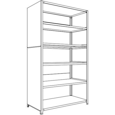 日本ファイリング NF 背板・側板付軽量物品棚W1200D600H2100F6 LA74L-26 1台 136-1788（直送品）