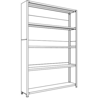 日本ファイリング NF 背板・側板付軽量物品棚W1500D300H2100F5 LA75K-25 1台 135-3918（直送品）