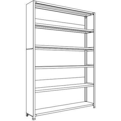 日本ファイリング NF 背板・側板付軽量物品棚W1500D300H2100F6 LA75K-26 1台 136-3421（直送品）