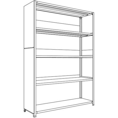 日本ファイリング NF 背板・側板付軽量物品棚W1500D450H2100F5 LA75S-25 1台 136-1875（直送品）