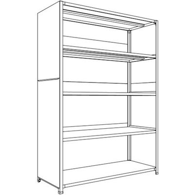 日本ファイリング NF 背板・側板付軽量物品棚W1500D600H2100F5 LA75L-25 1台 135-5535（直送品）