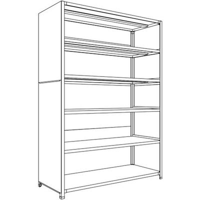 日本ファイリング NF 背板・側板付軽量物品棚W1500D600H2100F6 LA75L-26 1台 135-5538（直送品）