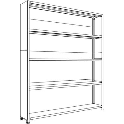 日本ファイリング NF 背板・側板付軽量物品棚W1800D300H2100F5 LA76K-25 1台 136-0231（直送品）