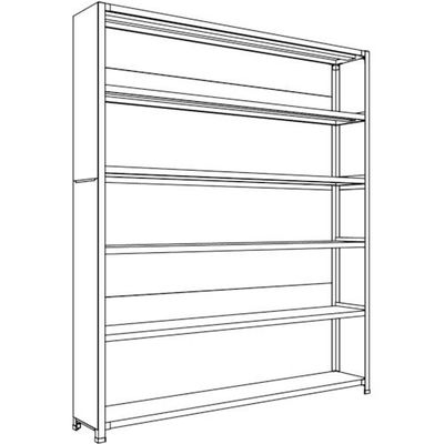 日本ファイリング NF 背板・側板付軽量物品棚W1800D300H2100F6 LA76K-26 1台 136-1824（直送品）