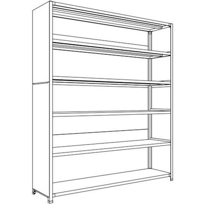 日本ファイリング NF 背板・側板付軽量物品棚W1800D450H2100F6 LA76S-26 1台 135-8690（直送品）