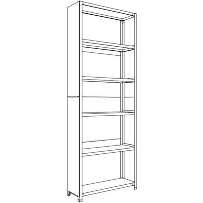 日本ファイリング NF 背板・側板付軽量物品棚W900D300H2400F6 LA-83K26 1台 135-7106（直送品）