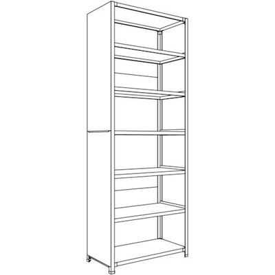 日本ファイリング NF 背板・側板付軽量物品棚W900D450H2400F7 LA83S-27 1台 136-0283（直送品）