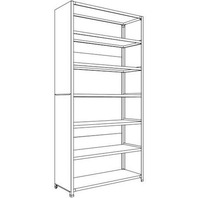 日本ファイリング NF 背板・側板付軽量物品棚W1200D450H2400F7 LA84S-27 1台 135-8681（直送品）