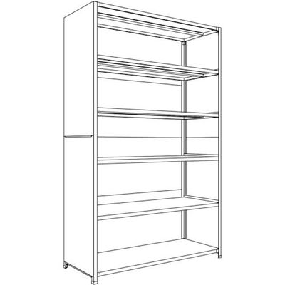 日本ファイリング NF 背板・側板付軽量物品棚W1500D600H2400F6 LA85L-26 1台 135-3931（直送品）