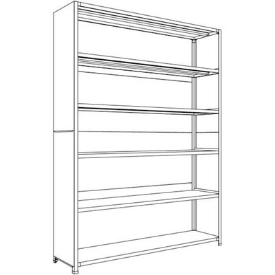 日本ファイリング NF 背板・側板付軽量物品棚W1800D450H2400F6 LA86S-26 1台 135-7033（直送品）