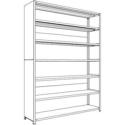 日本ファイリング NF 背板・側板付軽量物品棚W1800D450H2400F7 LA86S-27 1台 135-2339（直送品）