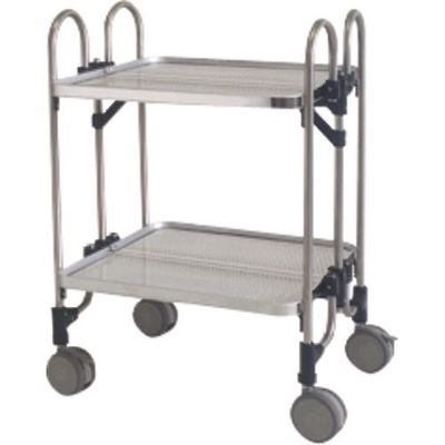 トクヤマ ステンレス パンチング折りたたみ式ワゴン FEOP-2 1台 176-8957（直送品）