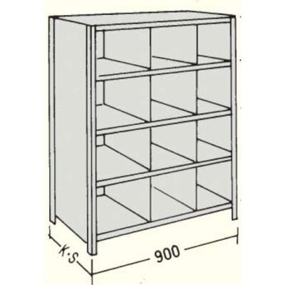 日本ファイリング NF 縦仕切付軽量物品棚本体 LA43K-35 1台 135-8671（直送品）