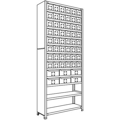 日本ファイリング NF 引出し付軽量物品棚W900D300H2100F13 LA73K-713 1台 135-7022（直送品）