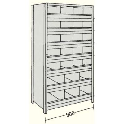 日本ファイリング NF 縦仕切・前当り付軽量物品棚W900D300H1800F8 LA63K-58B 1台 135-8652（直送品）