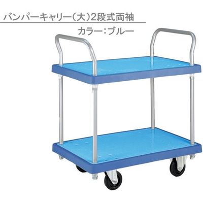 岐阜プラスチック工業 リス コンテナ台車 541846 バンパーキャリー90・60(大)2段両袖 B90-60S-2D-R 1個（直送品）