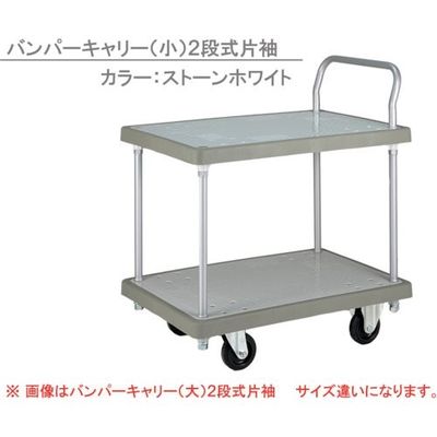 岐阜プラスチック工業 リス コンテナ台車 546926 バンパーキャリー74・48(小)2段片袖SW B7448S2DS1SW 1台（直送品）