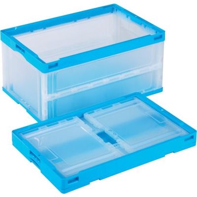 岐阜プラスチック工業 リス 折りたたみコンテナー 558134 CBーS76NR青/透明 CBS76NRBT 1個 278-0516（直送品）