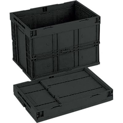 岐阜プラスチック工業 リス 導電性コンテナ 609966 折りたたみコンテナーCBーM60W CBE-M60W-BK 1個 253-1483（直送品）