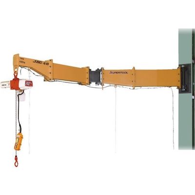 スーパー ニ速選択型電動チェーンブロック付ジブクレーン ボルト・ナット型・柱取付式 定格荷重0.25t アーム長さ4m JBCC2540HF（直送品）