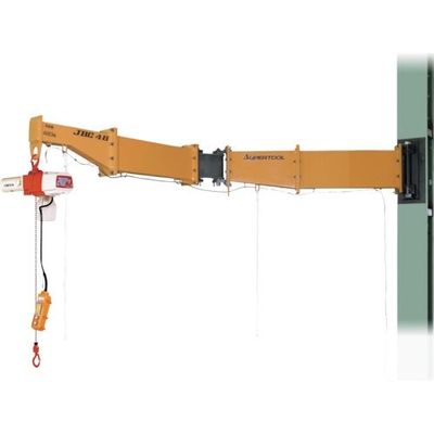 スーパー ニ速選択型電動チェーンブロック付ジブクレーン ボルト・ナット型・柱取付式 定格荷重0.49t アーム長さ4m JBCC4940HF（直送品）