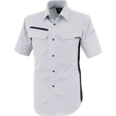 ジーベック XEBEC 裏綿ストレッチ半袖シャツ1512ー22ーM シルバーグレー 1512-22-M 1着 383-0751（直送品）